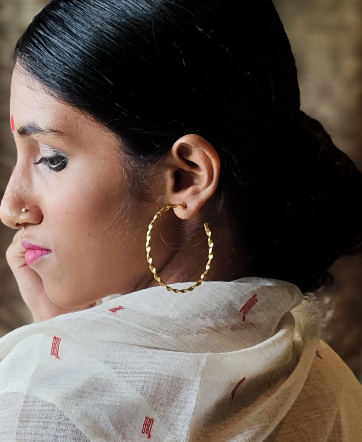 Kanak Latika Gold Plated Hoop